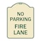 Signmission No Parking Fire Lane W/ Striped Border Heavy-Gauge Aluminum Sign, 24" x 18", TG-1824-23623 A-DES-TG-1824-23623 - alternate 1